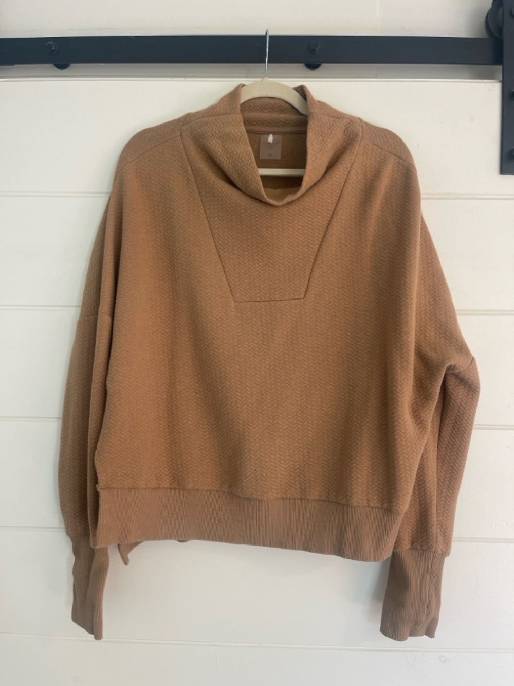 CALIA by Carrie Underwood women’s Camel Funnel Neck Sweater